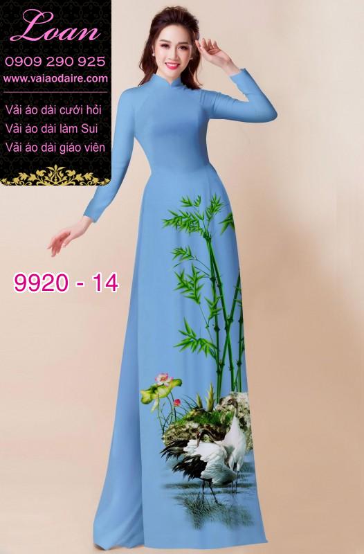 Vải áo dài hoa 3D