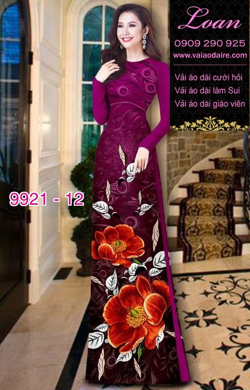 Vải áo dài hoa 3D