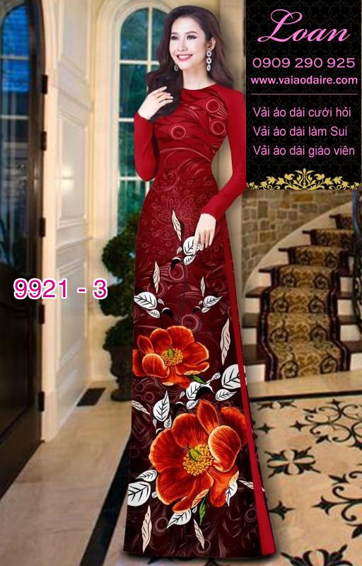Vải áo dài hoa 3D