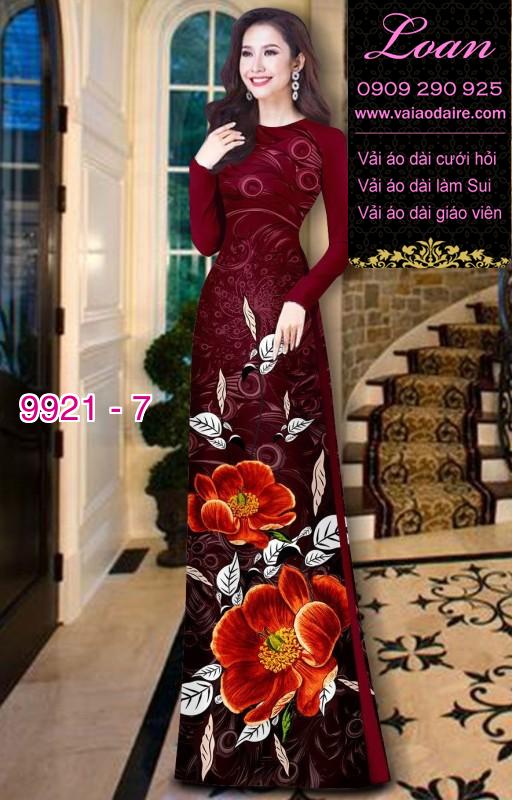 Vải áo dài hoa 3D