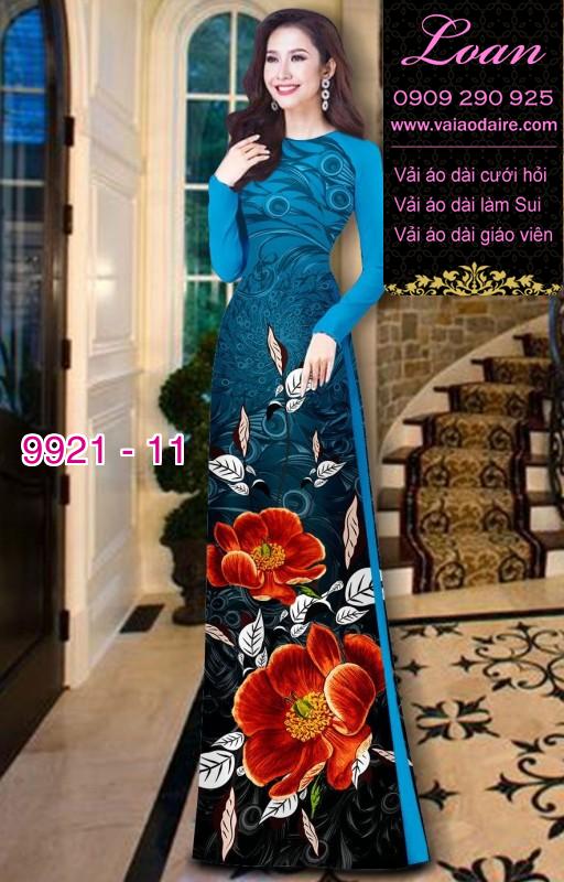 Vải áo dài hoa 3D