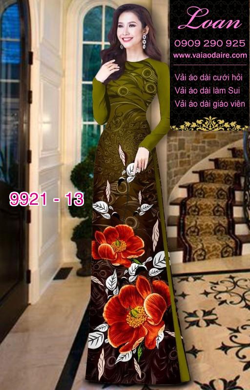Vải áo dài hoa 3D
