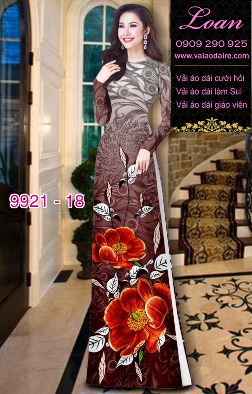 Vải áo dài hoa 3D