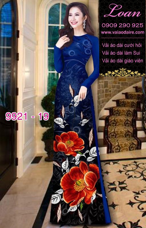 Vải áo dài hoa 3D