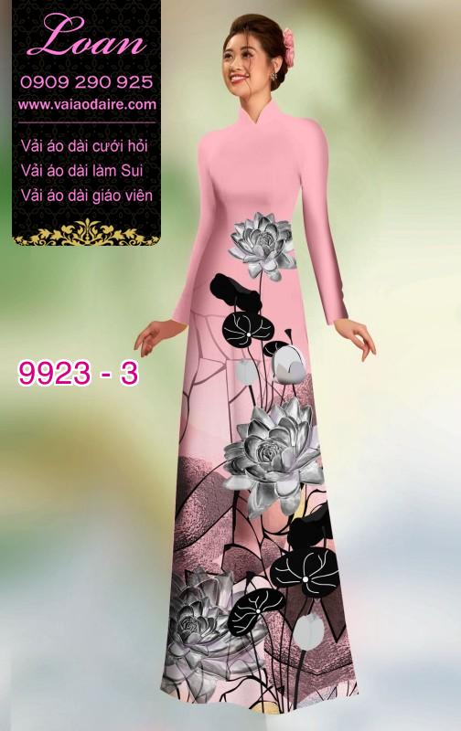 Vải áo dài hoa 3D