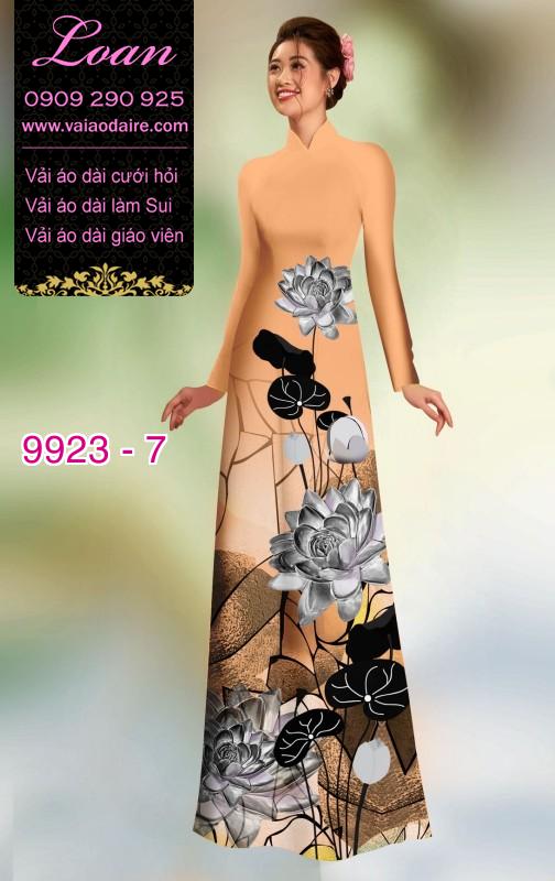 Vải áo dài hoa 3D
