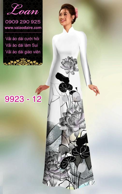 Vải áo dài hoa 3D