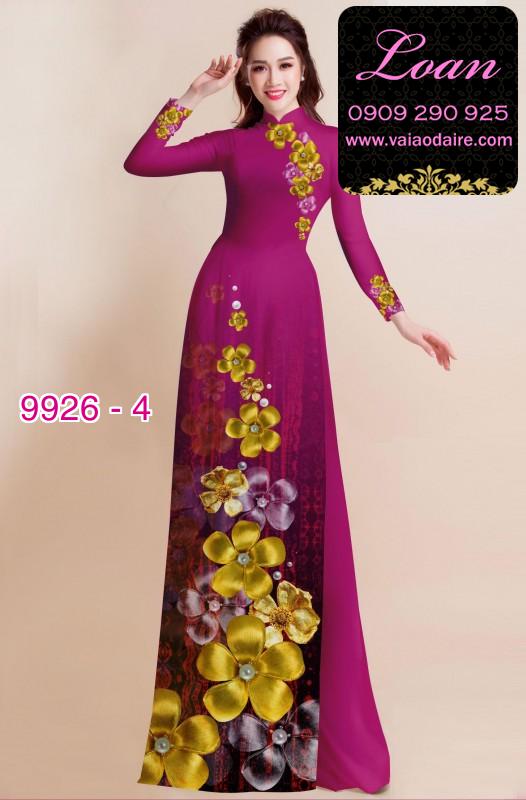Vải áo dài hoa 3D Vải áo dài hoa 3D