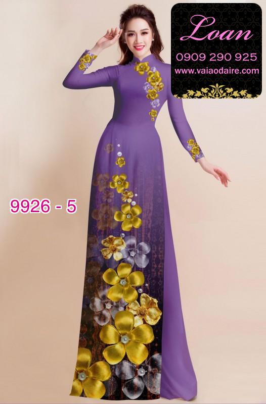 Vải áo dài hoa 3D Vải áo dài hoa 3D