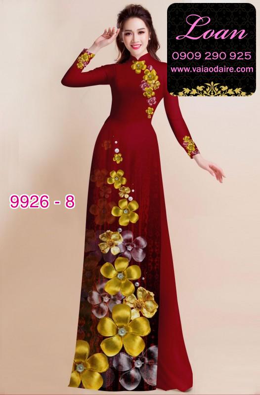 Vải áo dài hoa 3D Vải áo dài hoa 3D