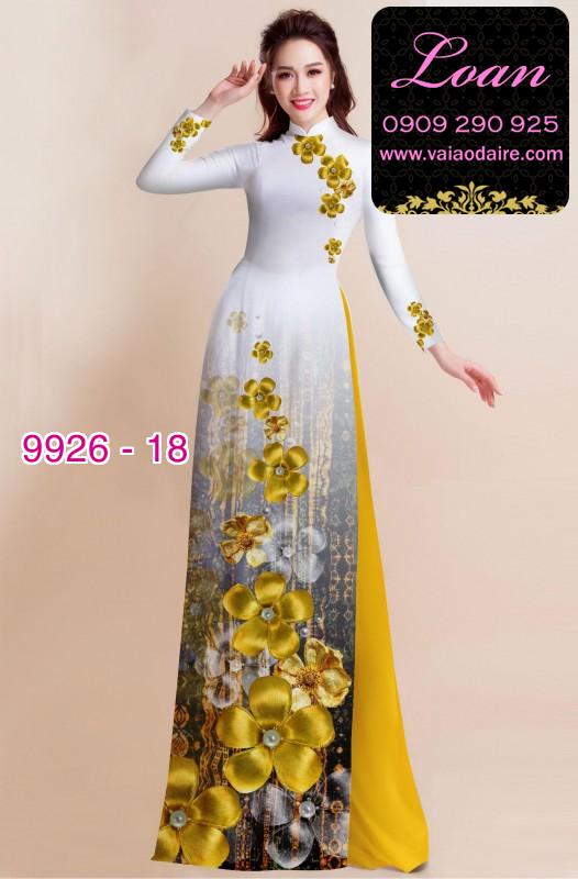 Vải áo dài hoa 3D Vải áo dài hoa 3D