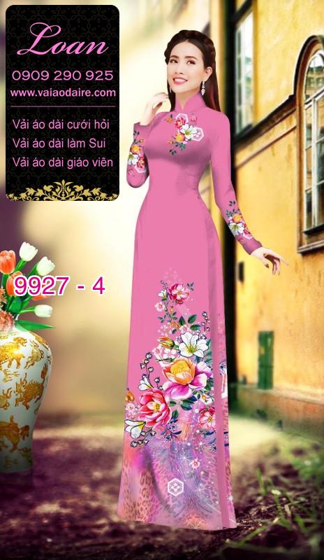 Vải áo dài hoa 3D