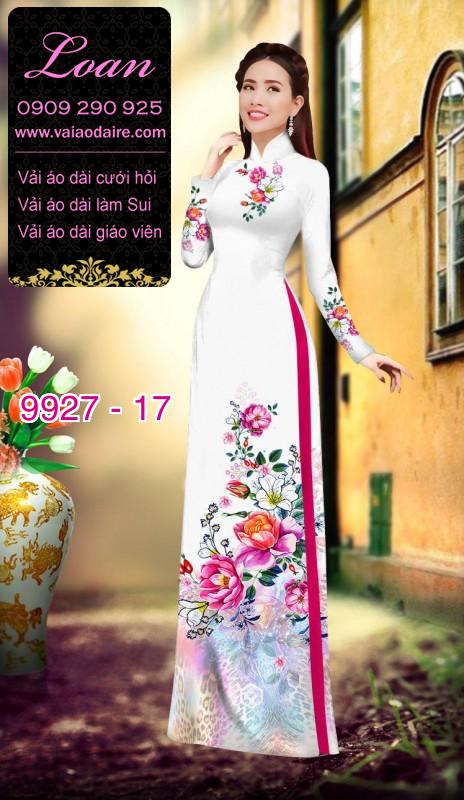 Vải áo dài hoa 3D