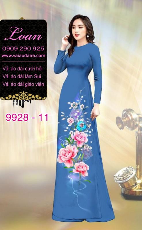 Vải áo dài hoa 3D