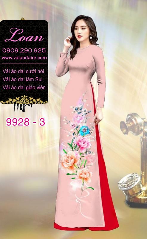 Vải áo dài hoa 3D