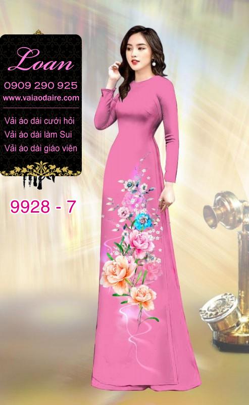 Vải áo dài hoa 3D