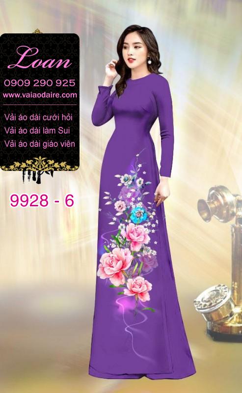 Vải áo dài hoa 3D