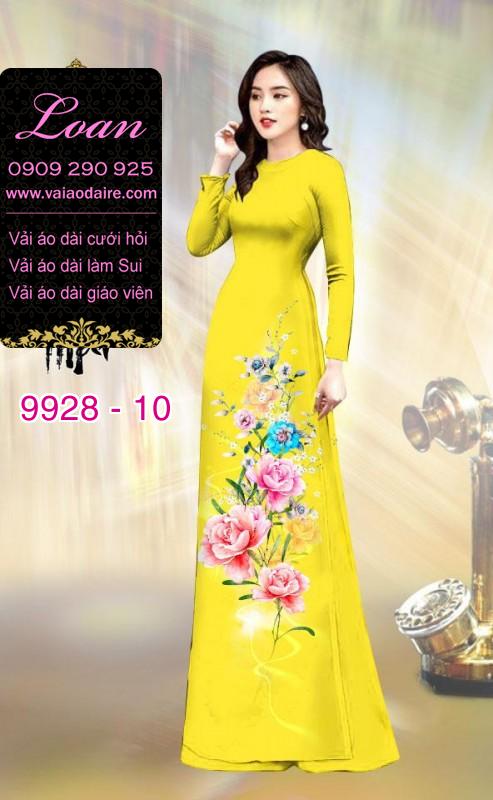Vải áo dài hoa 3D