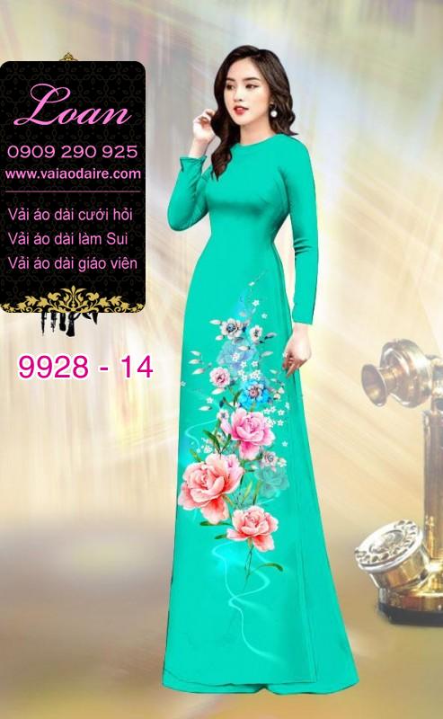 Vải áo dài hoa 3D