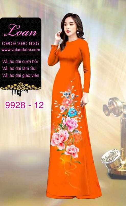 Vải áo dài hoa 3D
