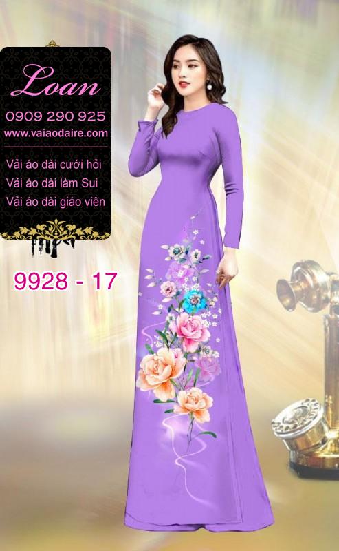 Vải áo dài hoa 3D