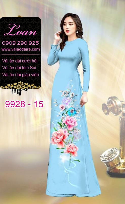 Vải áo dài hoa 3D