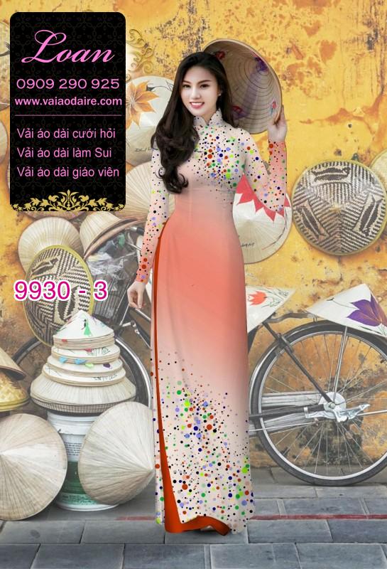 Vải áo dài hoa 3D
