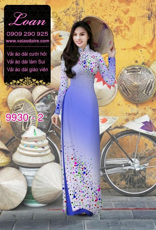 Vải áo dài hoa 3D