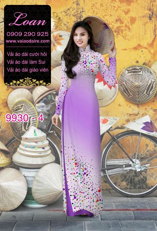 Vải áo dài hoa 3D