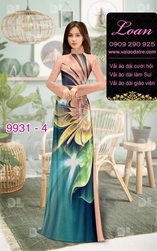 Vải áo dài hoa 3D