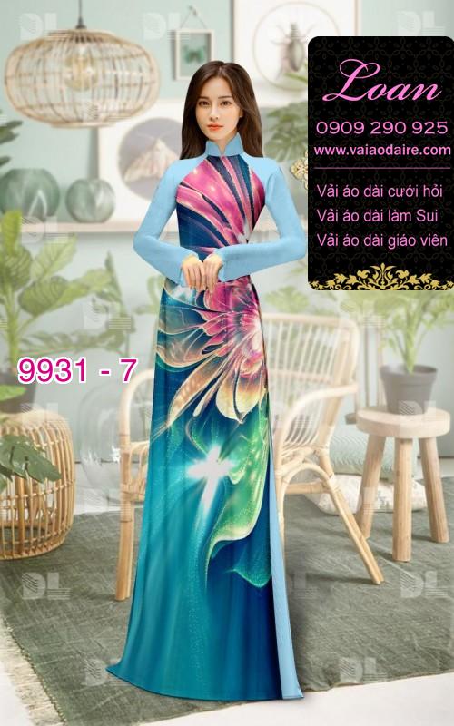 Vải áo dài hoa 3D