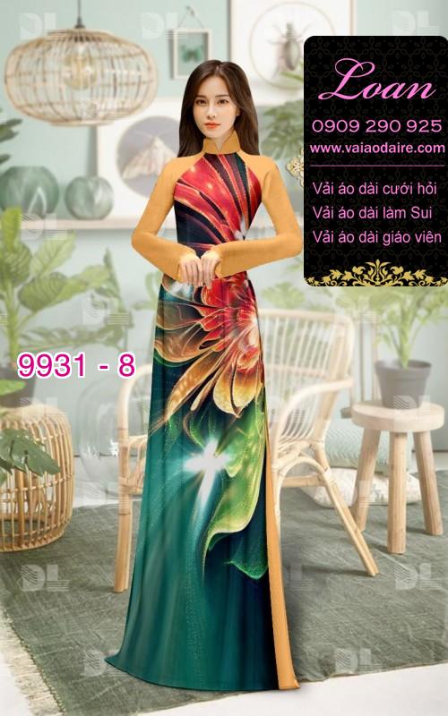 Vải áo dài hoa 3D