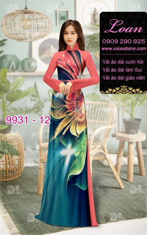 Vải áo dài hoa 3D