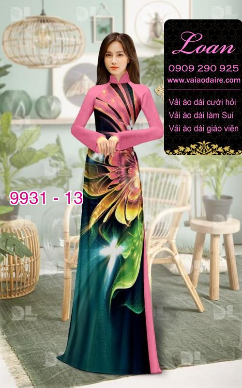 Vải áo dài hoa 3D