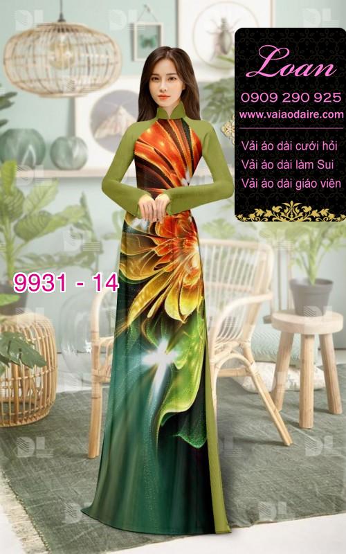 Vải áo dài hoa 3D
