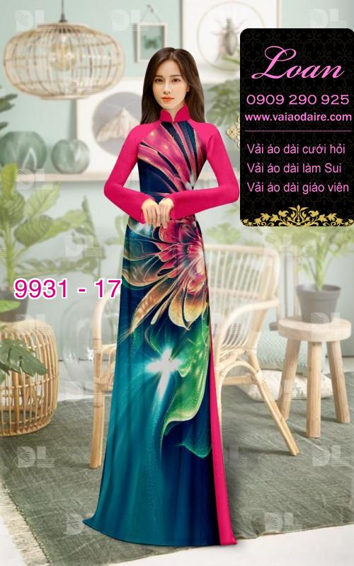 Vải áo dài hoa 3D