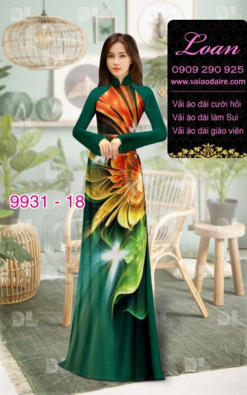 Vải áo dài hoa 3D