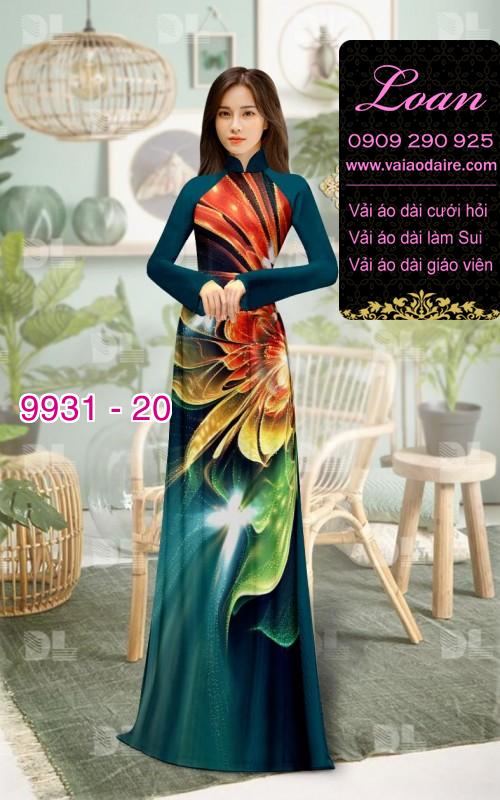 Vải áo dài hoa 3D