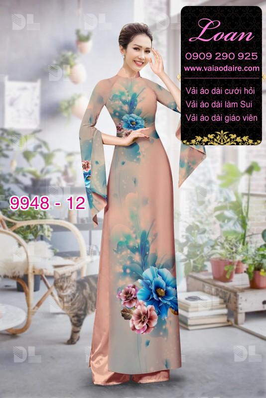 Vải áo dài hoa 3D