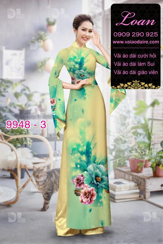 Vải áo dài hoa 3D