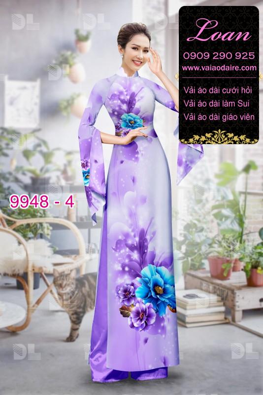 Vải áo dài hoa 3D