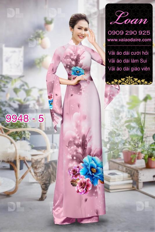 Vải áo dài hoa 3D