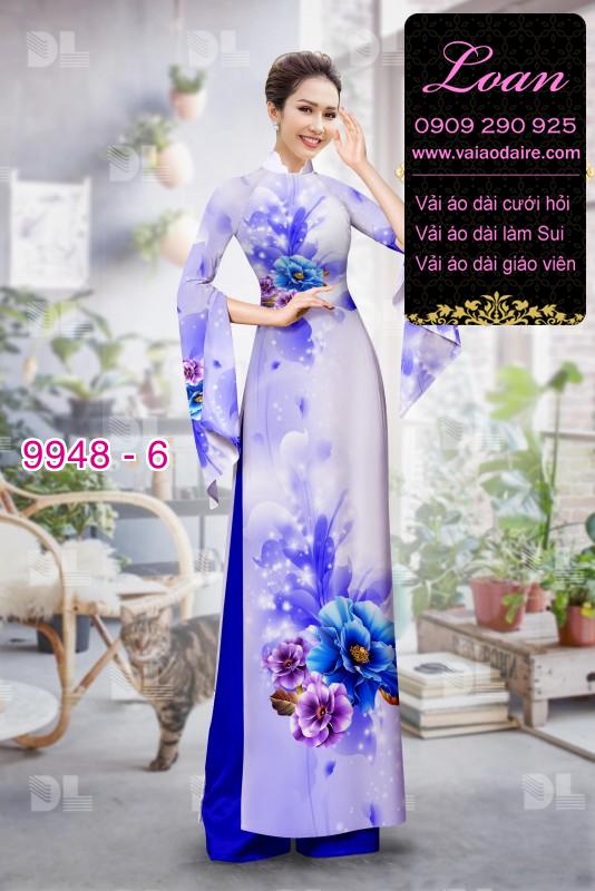 Vải áo dài hoa 3D