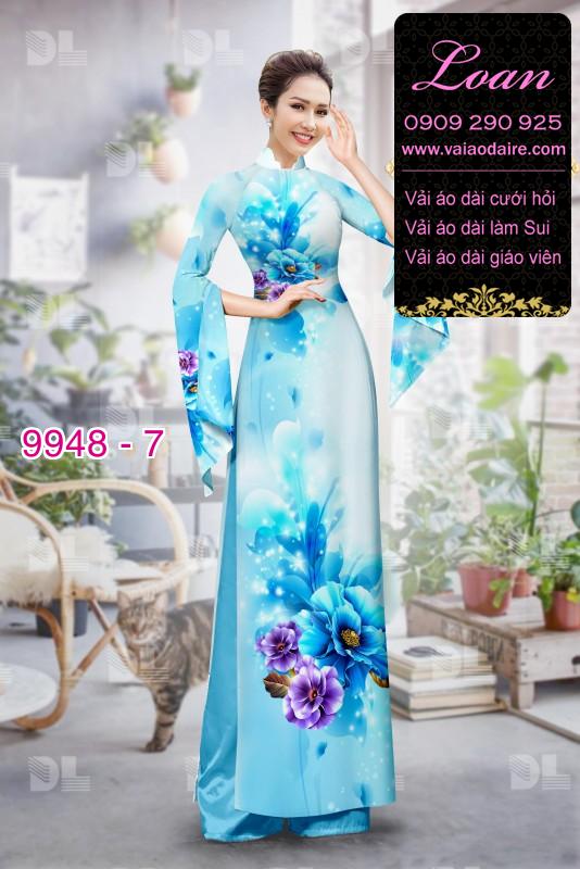 Vải áo dài hoa 3D
