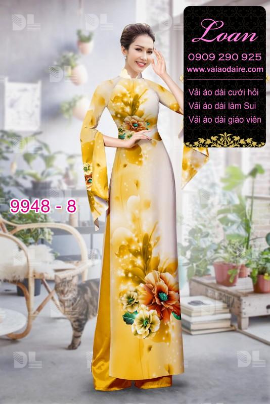 Vải áo dài hoa 3D