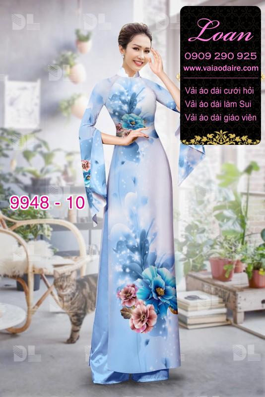 Vải áo dài hoa 3D