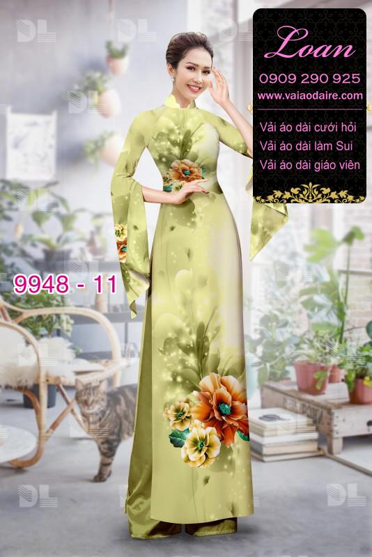 Vải áo dài hoa 3D