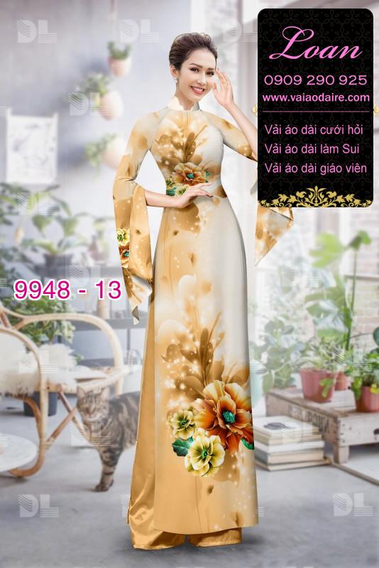Vải áo dài hoa 3D
