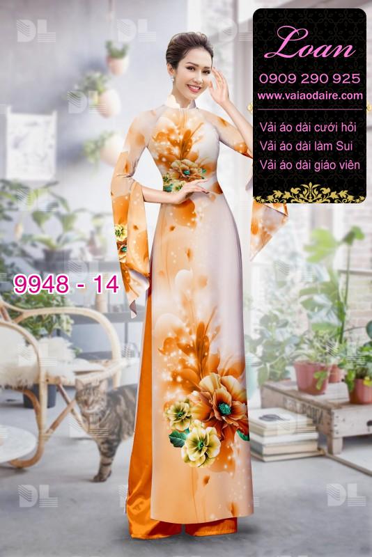 Vải áo dài hoa 3D