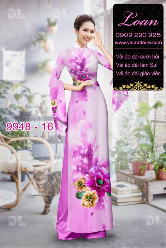 Vải áo dài hoa 3D